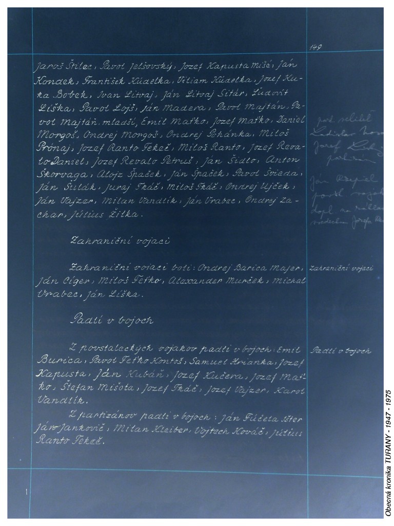 Obecná kronika  TURANY - 1947 - 1975