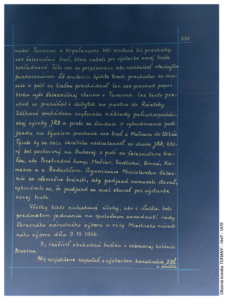 Obecná kronika  TURANY - 1947 - 1975