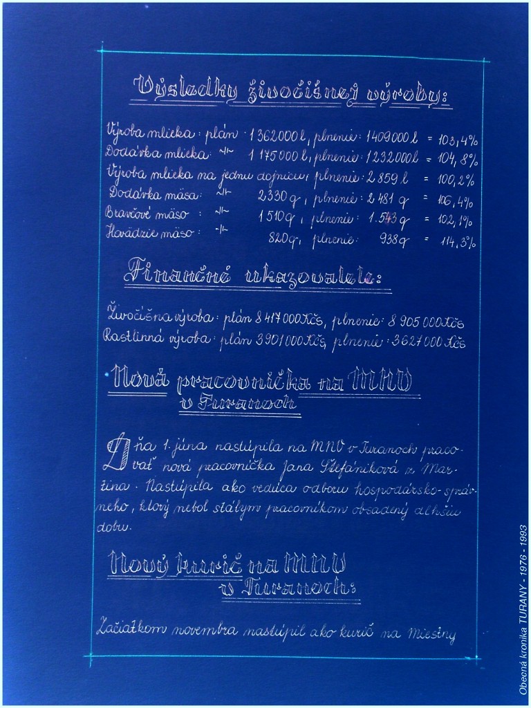 Obecná kronika  TURANY - 1976 - 1993
