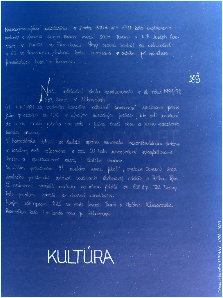 Obecná kronika  TURANY - 1976 - 1993