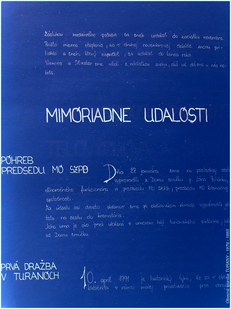 Obecná kronika  TURANY - 1976 - 1993