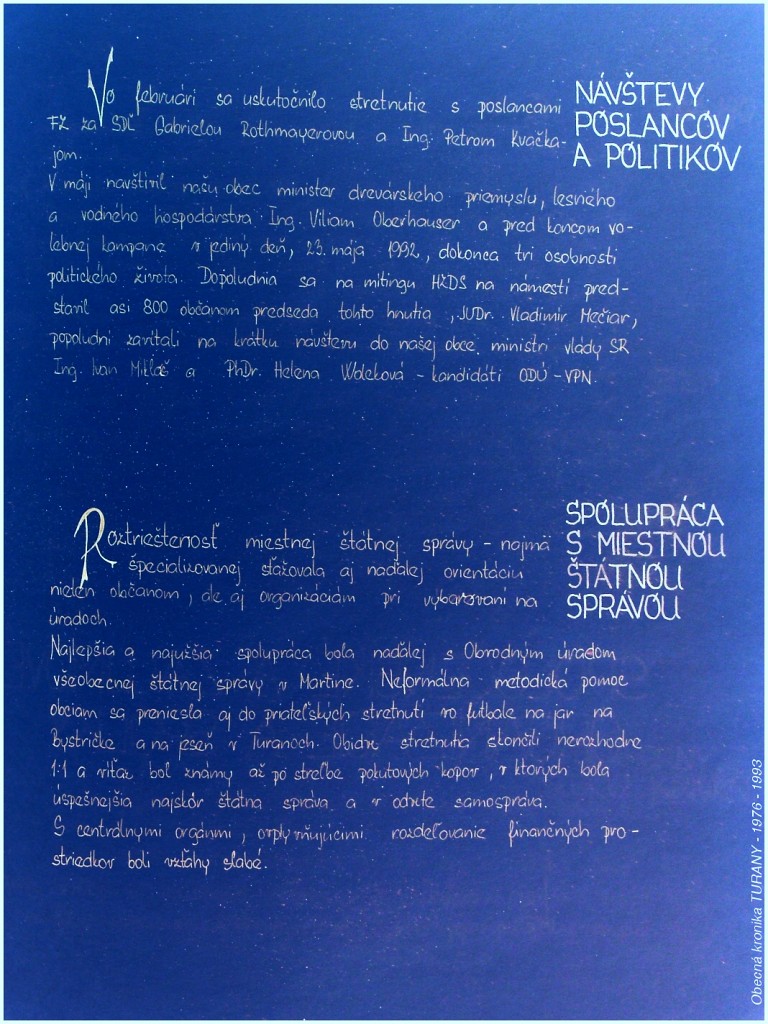 Obecná kronika  TURANY - 1976 - 1993